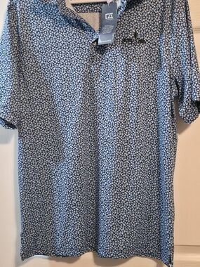 4/$67 Deal! NWT CR Casual Blue Floral Polo Shirt - Men's